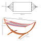 Outsunny Outdoor Hammock with Stand, Free Standing Hammock with Arc Wooden Frame and 200 x 100cm Fabric, Garden Swing Hanging Be