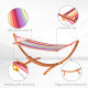 Outsunny Outdoor Hammock with Stand, Free Standing Hammock with Arc Wooden Frame and 200 x 100cm Fabric, Garden Swing Hanging Be
