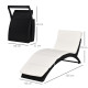 Outsunny Outdoor Foldable PE Rattan Sun Lounger with Soft Padded Cushion, Ergonomic Curved Design Sun Bed for Balcony, Garden, B