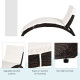 Outsunny Outdoor Foldable PE Rattan Sun Lounger with Soft Padded Cushion, Ergonomic Curved Design Sun Bed for Balcony, Garden, B