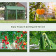 Outsunny Walk-in Greenhouse, Tomato Greenhouse with Double Doors &amp; 4 Windows, Garden Plant Growth Green House with PE Cover, Ste