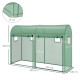 Outsunny Walk-in Greenhouse, Tomato Greenhouse with Double Doors &amp; 4 Windows, Garden Plant Growth Green House with PE Cover, Ste