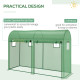 Outsunny Walk-in Greenhouse, Tomato Greenhouse with Double Doors &amp; 4 Windows, Garden Plant Growth Green House with PE Cover, Ste