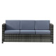 Outsunny 3-Seater Weather Resistant Outdoor Garden Rattan Sofa Grey
