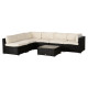 Outsunny Garden Rattan Sofa Cushion Polyester Cover Replacement Outdoor- No Cushion Included Beige