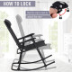 Outsunny Garden Rocking Chair Folding Outdoor Adjustable Rocker Zero-Gravity Seat with Headrest Camping Fishing Patio Deck, 90 x
