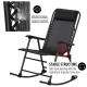 Outsunny Garden Rocking Chair Folding Outdoor Adjustable Rocker Zero-Gravity Seat with Headrest Camping Fishing Patio Deck, 90 x
