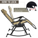 Outsunny Garden Rocking Chair Folding Recliner Outdoor Adjustable Sun Lounger Rocker Zero-Gravity Seat with Headrest Side Holder