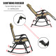 Outsunny Garden Rocking Chair Folding Recliner Outdoor Adjustable Sun Lounger Rocker Zero-Gravity Seat with Headrest Side Holder