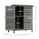 Outsunny Garden Shed Wooden Garden Storage Shed 2 Door Unit Solid Fir Wood Garage Tool Organisation Cabinet, 87L x 46.5W x 96.5H