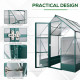 Outsunny 6x6 FT Polycarbonate Greenhouse with Base and Raised Bed, Walk-in Greenhouse with Aluminium Frame, Temperature Controll