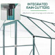 Outsunny 6x8 FT Polycarbonate Greenhouse with Base and Raised Bed, Walk-in Greenhouse with Aluminium Frame, Temperature Controll