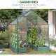 Outsunny 6x8 FT Polycarbonate Greenhouse with Base and Raised Bed, Walk-in Greenhouse with Aluminium Frame, Temperature Controll