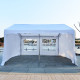 Outsunny 4m x 4m Garden Gazebo, Galvanised Marquee Party Tent with Removable Sides and Windows for Parties, Wedding and Events, 