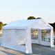 Outsunny 4m x 4m Garden Gazebo, Galvanised Marquee Party Tent with Removable Sides and Windows for Parties, Wedding and Events, 