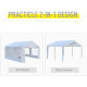 Outsunny 4m x 4m Garden Gazebo, Galvanised Marquee Party Tent with Removable Sides and Windows for Parties, Wedding and Events, 