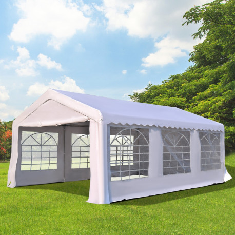 Outsunny 6m x 4m Garden Gazebo, Galvanised Marquee Party Tent with Removable Sides and Windows for Parties, Wedding and Events, 