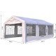 Outsunny 6m x 4m Garden Gazebo, Galvanised Marquee Party Tent with Removable Sides and Windows for Parties, Wedding and Events, 