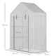 Outsunny Walk In Greenhouse with 2 Tier Shelf, Portable Gardening Plant Grow House with Roll up Zip Panel Door, Reinforced PE Co