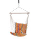 Outsunny Outdoor Hanging Rope Chair with Soft Padded Seat &amp; Backrest, Garden Hammock Chair with Wooden Support Bar Cotton Cloth,