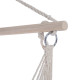 Outsunny Outdoor Hanging Rope Chair with Soft Padded Seat &amp; Backrest, Garden Hammock Chair with Wooden Support Bar Cotton Cloth,