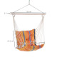 Outsunny Outdoor Hanging Rope Chair with Soft Padded Seat &amp; Backrest, Garden Hammock Chair with Wooden Support Bar Cotton Cloth,