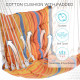 Outsunny Outdoor Hanging Rope Chair with Soft Padded Seat &amp; Backrest, Garden Hammock Chair with Wooden Support Bar Cotton Cloth,