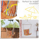 Outsunny Outdoor Hanging Rope Chair with Soft Padded Seat &amp; Backrest, Garden Hammock Chair with Wooden Support Bar Cotton Cloth,