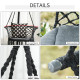 Outsunny Outdoor Hanging Rope Chair with Cotton Rope, Cotton-Polyester Blend Macrame Garden Hammock Chair with Seat Cushion, Sup