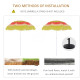 Outsunny 1.6m Patio Garden Hawaii Beach Sun Umbrella Sunshade Hawaiian Folding Tilting Crank Parasol (Multicolor)