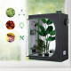 Outsunny Mylar Hydroponic Grow Tent with Adjustable Vents and Floor Tray for Indoor Plant Growing, 120 x 60 x 150cm