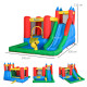 Outsunny Kids Inflatable Bouncy Castle Water Slide 6 in 1 Bounce House Jumping Castle Water Pool Gun Climbing Wall Basketball Ho