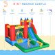 Outsunny Kids Inflatable Bouncy Castle Water Slide 6 in 1 Bounce House Jumping Castle Water Pool Gun Climbing Wall Basketball Ho