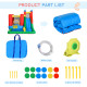 Outsunny Kids Inflatable Bouncy Castle Water Slide 6 in 1 Bounce House Jumping Castle Water Pool Gun Climbing Wall Basketball Ho