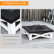 Outsunny Metal Large Firepit Outdoor 3 in 1 Square Fire Pit Brazier w/ BBQ Grill, Lid, Log Grate, Poker for Backyard, Camping, B