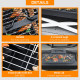Outsunny Metal Large Firepit Outdoor 3 in 1 Square Fire Pit Brazier w/ BBQ Grill, Lid, Log Grate, Poker for Backyard, Camping, B