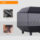 Outsunny Metal Square Fire Pit Outdoor Mesh Firepit Brazier w/ Lid, Log Grate, Poker for Backyard, Camping, Bonfire, Wood Burnin
