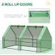 Outsunny Mini Small Greenhouse with Steel Frame &amp; PE Cover &amp; Zippered Window Poly tunnel Steeple for Plants Vegetables, 180 x 90