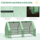 Outsunny Mini Small Greenhouse with Steel Frame &amp; PE Cover &amp; Zippered Window Poly tunnel Steeple for Plants Vegetables, 180 x 90