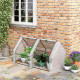 Outsunny Mini Small Greenhouse with Steel Frame &amp; PE Cover &amp; Zipped Window Poly tunnel Steeple for Plants Vegetables, 180 x 90 x