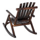 Outsunny Outdoor Fir Wood Rustic Patio Adirondack Rocking Chair Traditional Rustic Style &amp; Pure Comfort