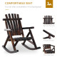 Outsunny Outdoor Fir Wood Rustic Patio Adirondack Rocking Chair Traditional Rustic Style &amp; Pure Comfort