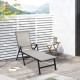 Outsunny Outdoor Folding Sun Lounger, 5-Position Adjustable Chaise Lounge Chair with Aluminium Frame for Patio, Pool and Garden,