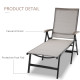 Outsunny Outdoor Folding Sun Lounger, 5-Position Adjustable Chaise Lounge Chair with Aluminium Frame for Patio, Pool and Garden,