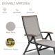 Outsunny Outdoor Folding Sun Lounger, 5-Position Adjustable Chaise Lounge Chair with Aluminium Frame for Patio, Pool and Garden,