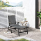 Outsunny Outdoor Folding Sun Lounger, 5-Position Adjustable Chaise Lounge Chair with Aluminium Frame for Patio, Pool and Garden,
