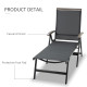 Outsunny Outdoor Folding Sun Lounger, 5-Position Adjustable Chaise Lounge Chair with Aluminium Frame for Patio, Pool and Garden,