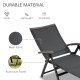 Outsunny Outdoor Folding Sun Lounger, 5-Position Adjustable Chaise Lounge Chair with Aluminium Frame for Patio, Pool and Garden,