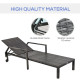 Outsunny Outdoor PE Rattan Sun Lounger Wicker Chaise Recliner Garden Chair with 5-Level Adjustable Backrest and 2 Wheels, Mixed 