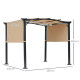 Outsunny Outdoor Retractable Pergola Garden Gazebo with Two Adjustable Side Canopy Overhead Sun Shade Backyard Canopy Cover, Ste